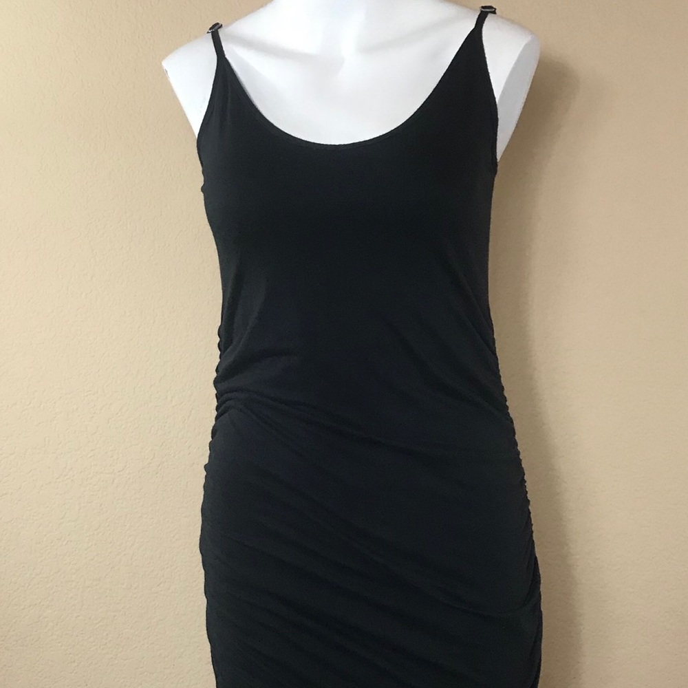 C3 Splendid Black Tank Dress w/ side Ruching XS